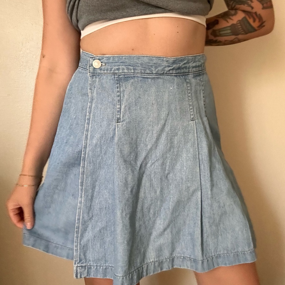 Vintage Denim Mini Skort - size Small